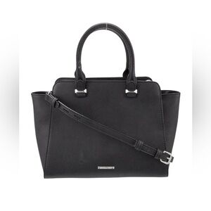 Rebecca Minkoff Black Leather Top Handle Satchel Crossbody EUC